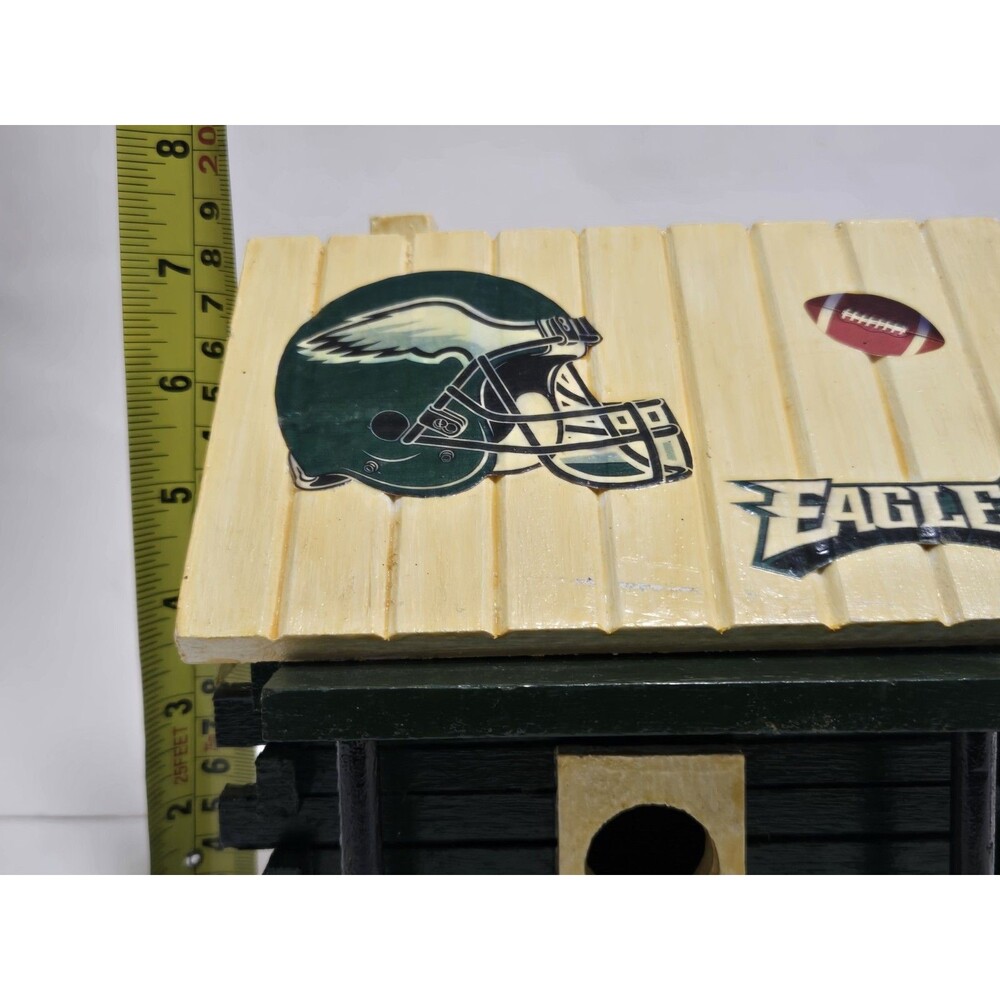 Philadelphia Eagles NFL Birdhouse Football Wood 7" Spring Bird Philly Birds - Picture 6 of 6